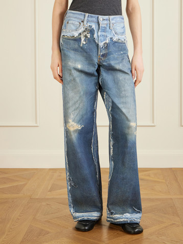Acne Studios 1981 trompe l'oeil printed organic straight-leg jeans