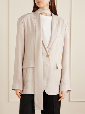 Acne Studios Oversized scarf-detailed checked twill blazer