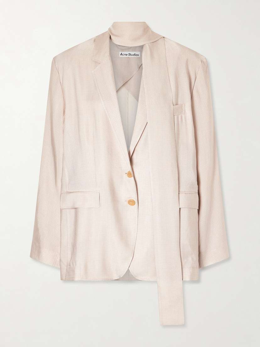 Acne Studios Oversized Scarf-detailed Checked Twill Blazer