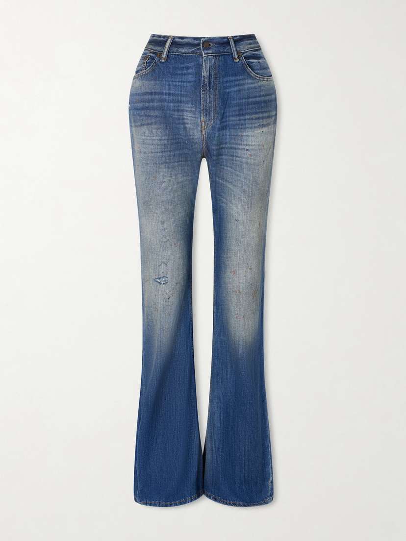 Acne Studios Distressed High-rise Flared Jeans