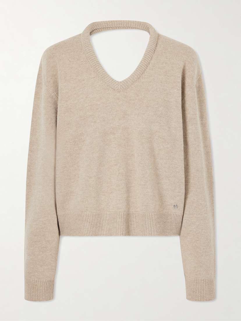 Acne Studios Leather-trimmed Wool Sweater