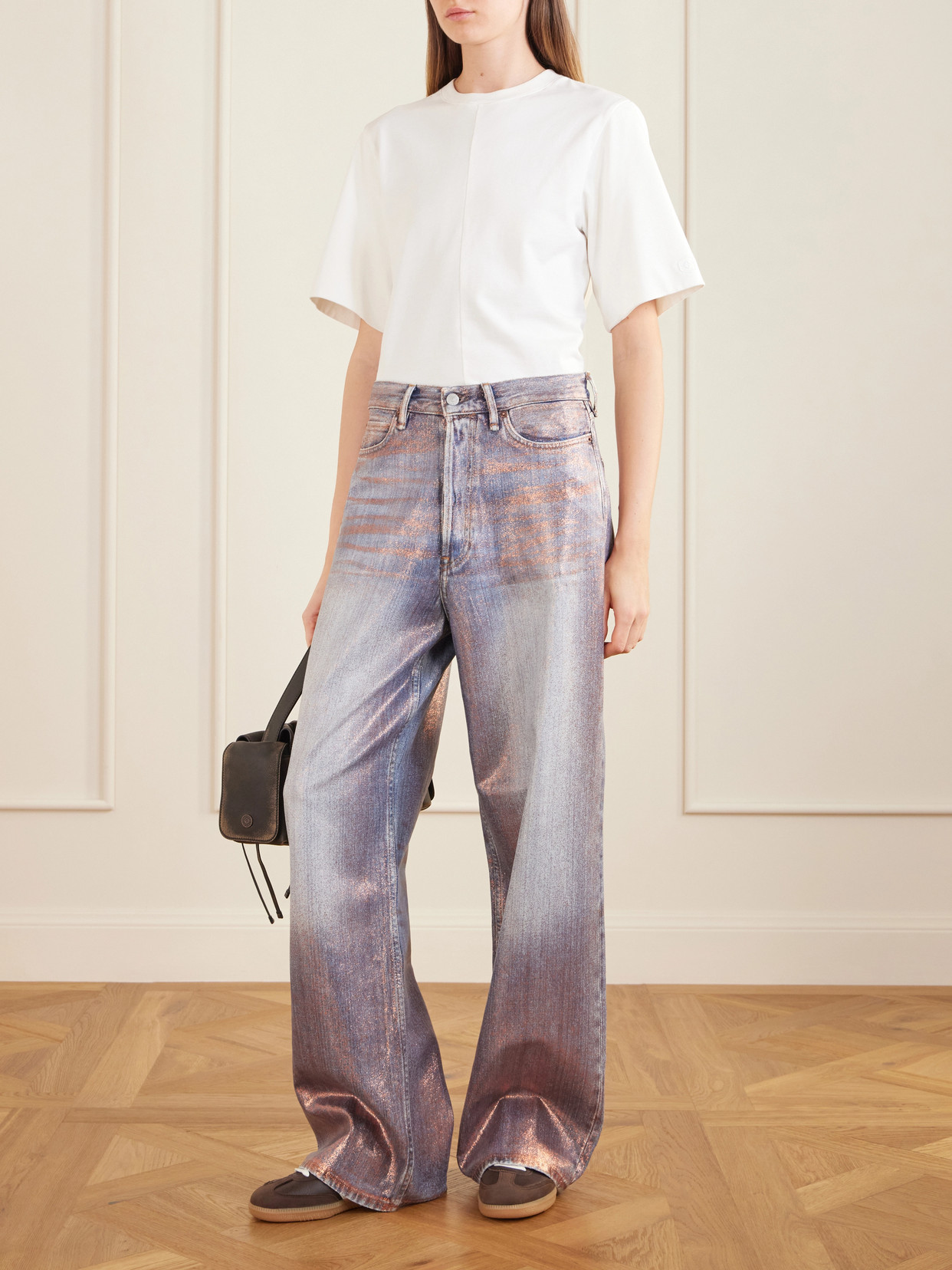 Acne Studios Glittered Wide-leg Pants In Multi