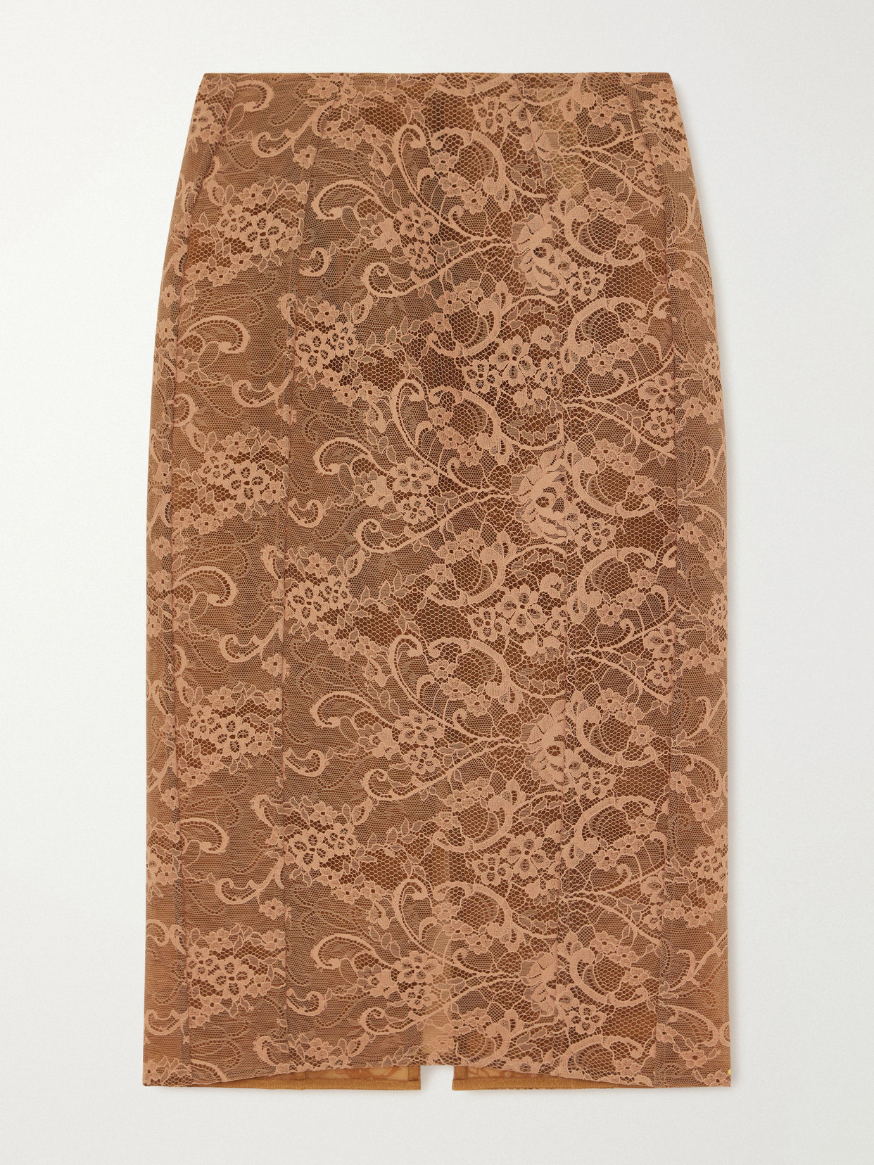 Acne Studios Lace Cotton-blend Midi Skirt In Brown