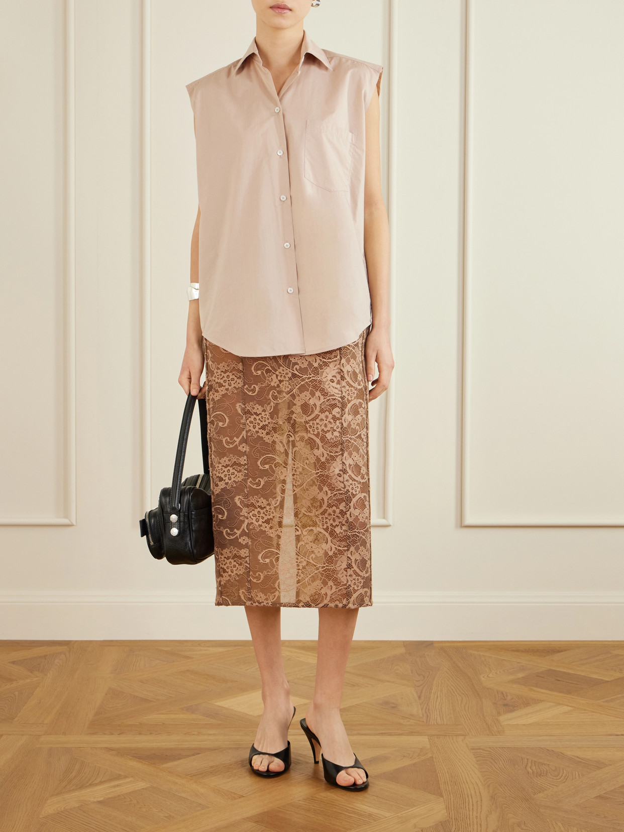 Lace Cotton-Blend Midi