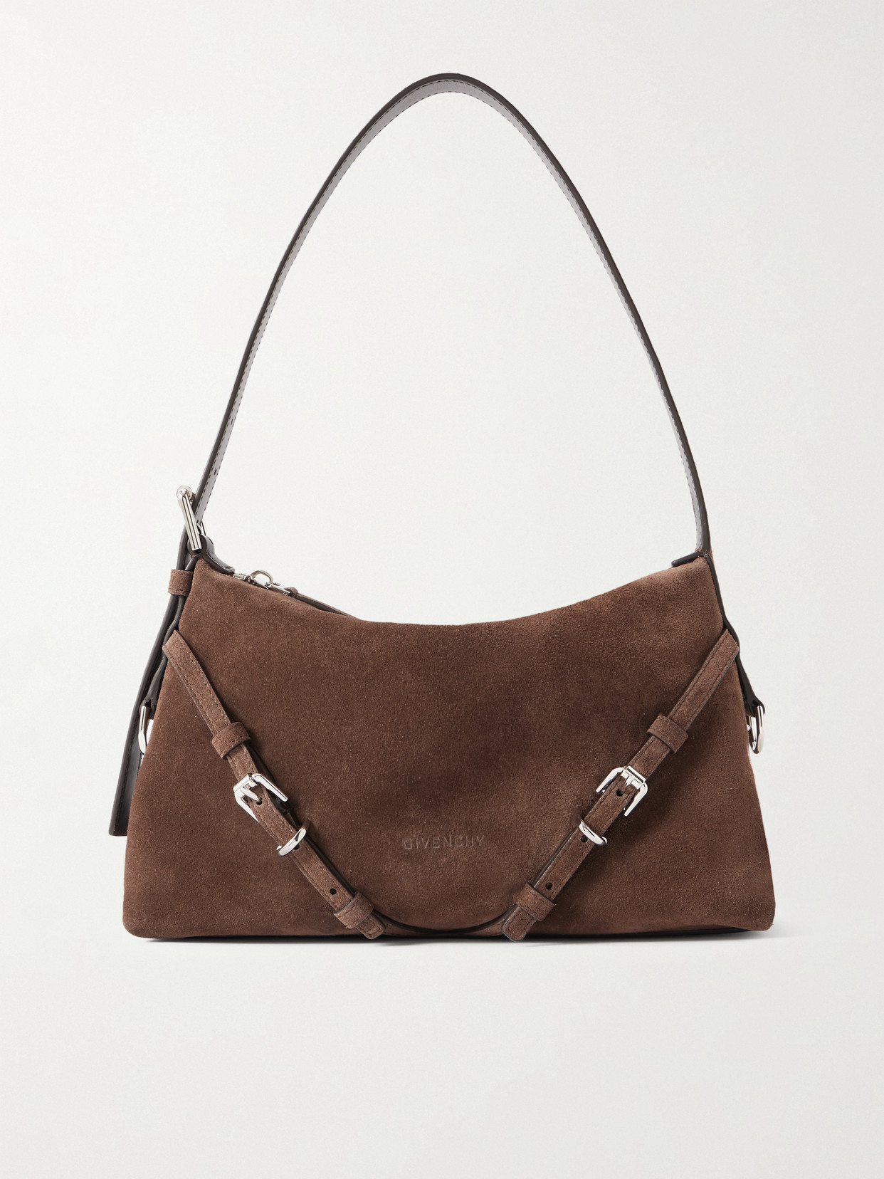 Givenchy Voyou Suede Shoulder Bag In Brown