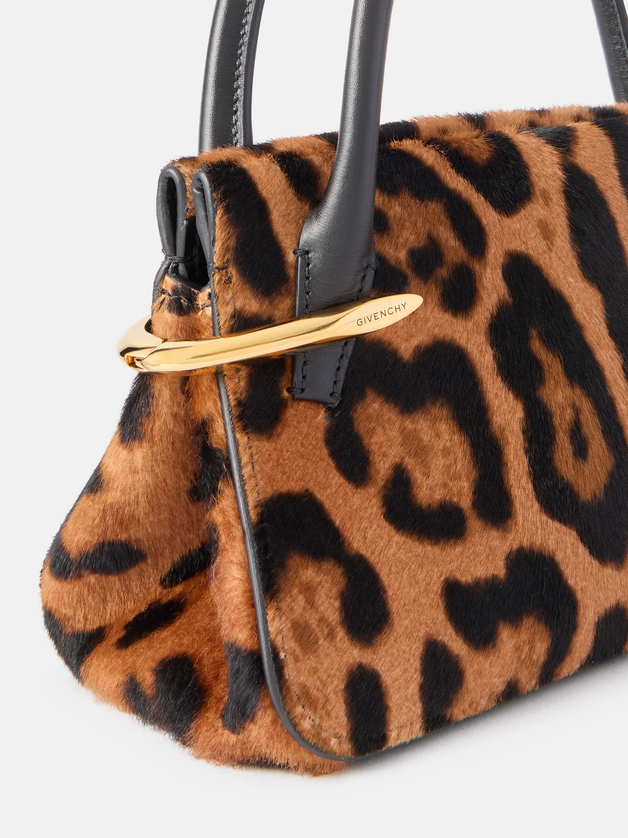Givenchy Pinch Mini Embellished Leopard-print Calf-hair Shoulder Bag In Multi