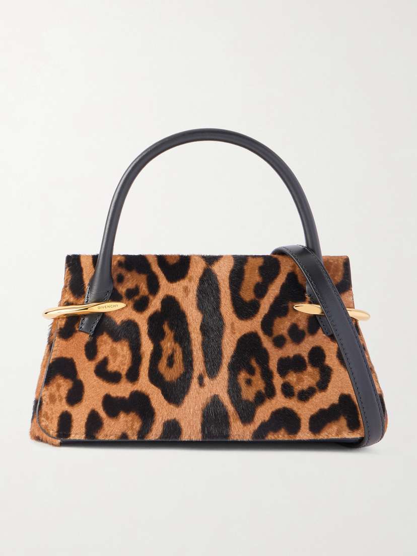 Givenchy Pinch Mini Embellished Leopard-print Calf-hair Shoulder Bag