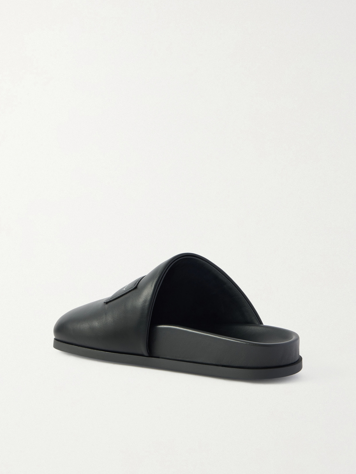 Givenchy Label Flat Mules In Black Nappa Leather Women In Multi