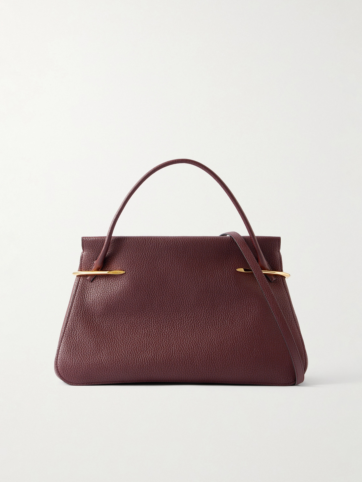 Givenchy Pinch Large Embellished Textured-leather Shoulder Bag In Brown