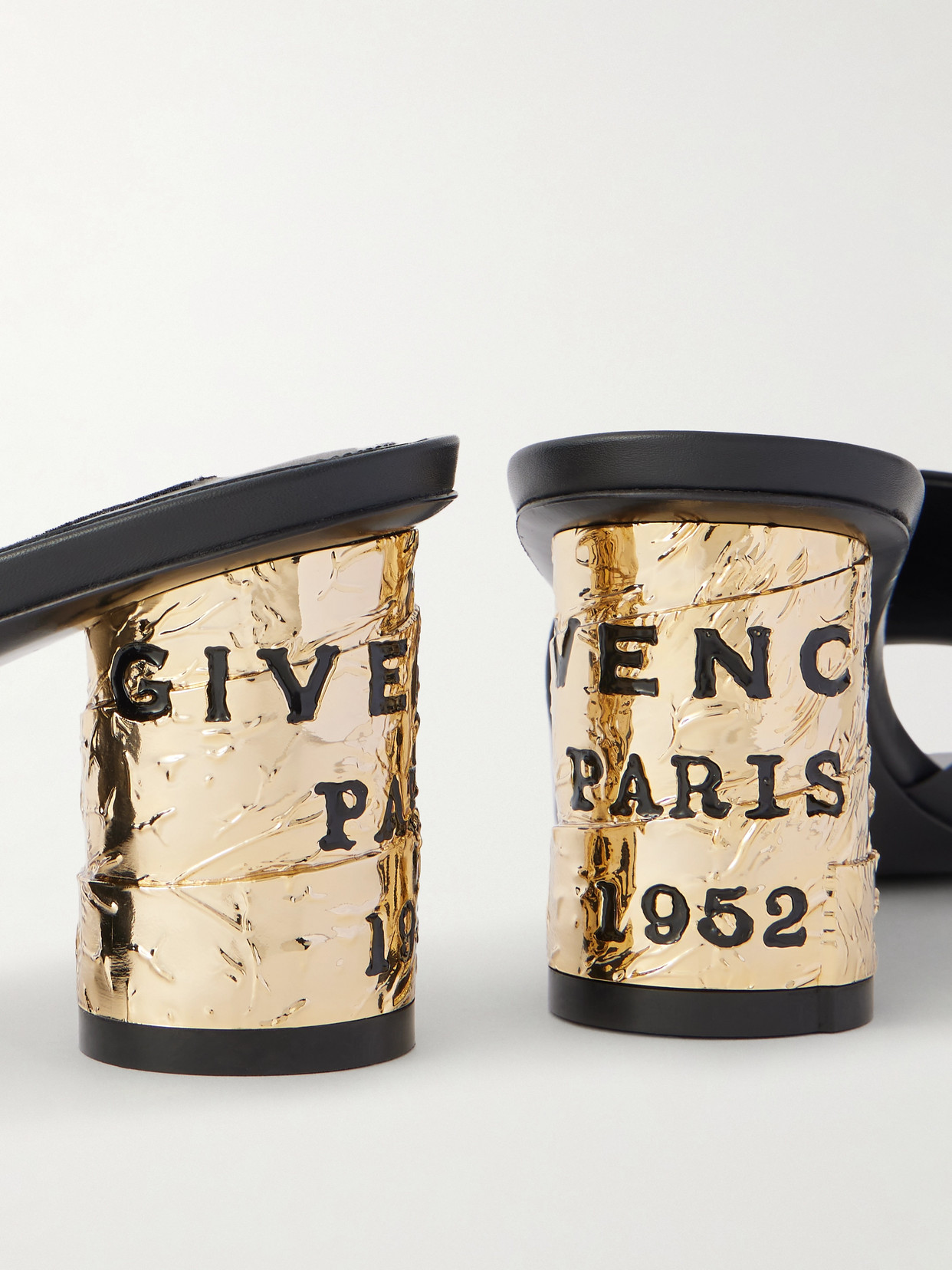 Givenchy Tape Leather Mules In Black