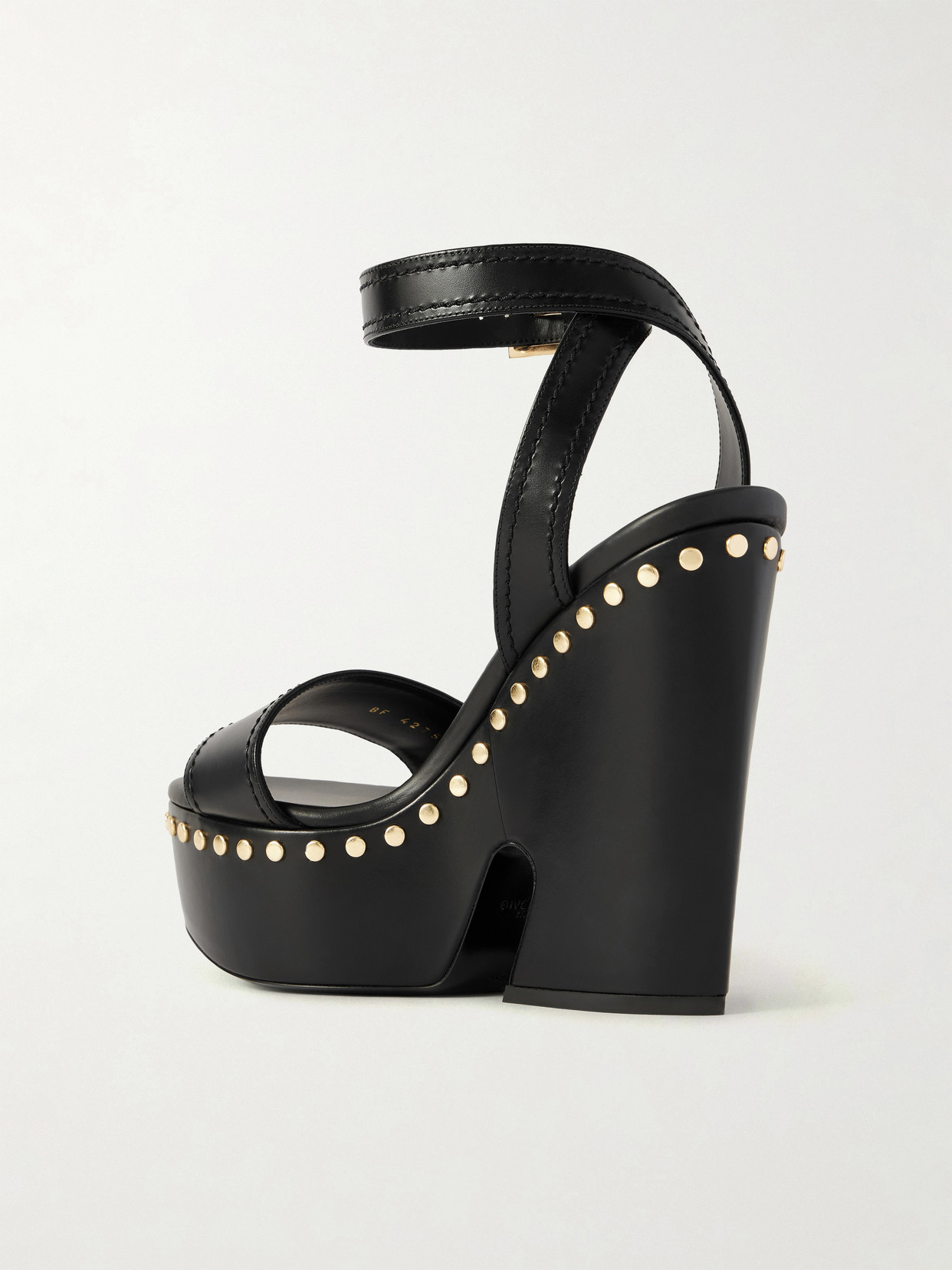Givenchy Clog Platform Sandals In Leather With Studs Detail In Black