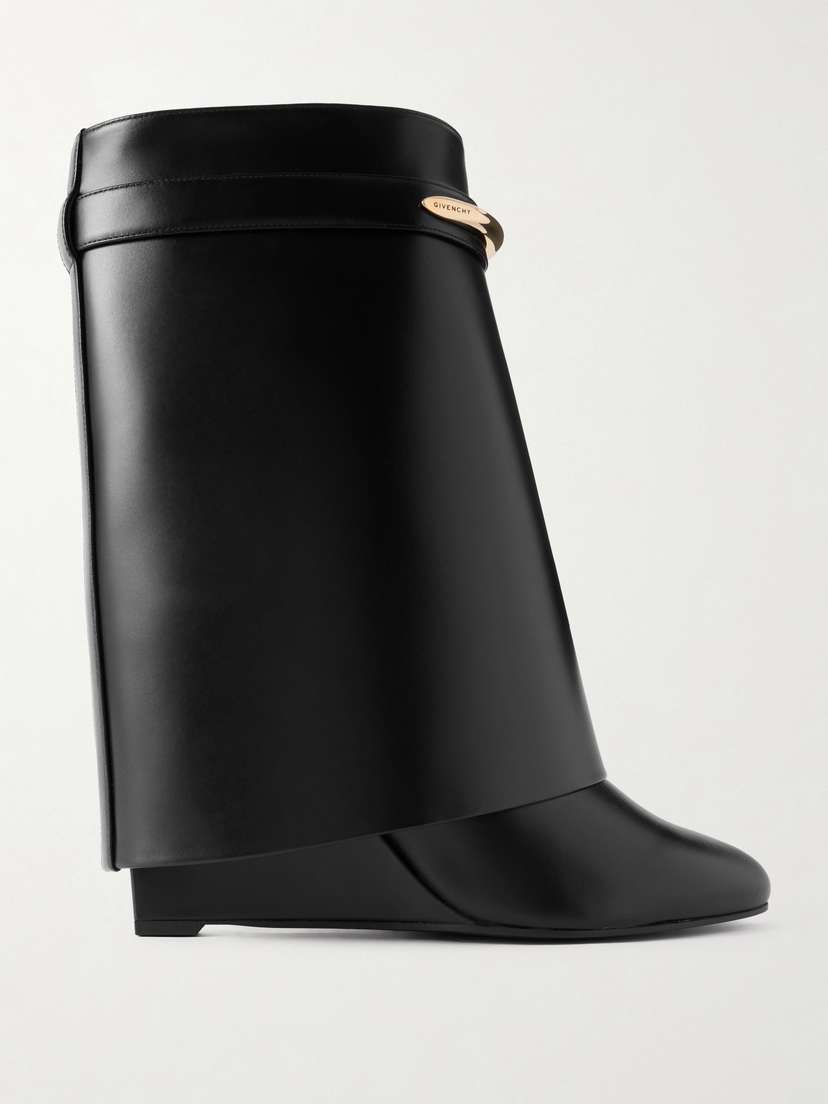 Givenchy Shark Embellished Leather Ankle Boots