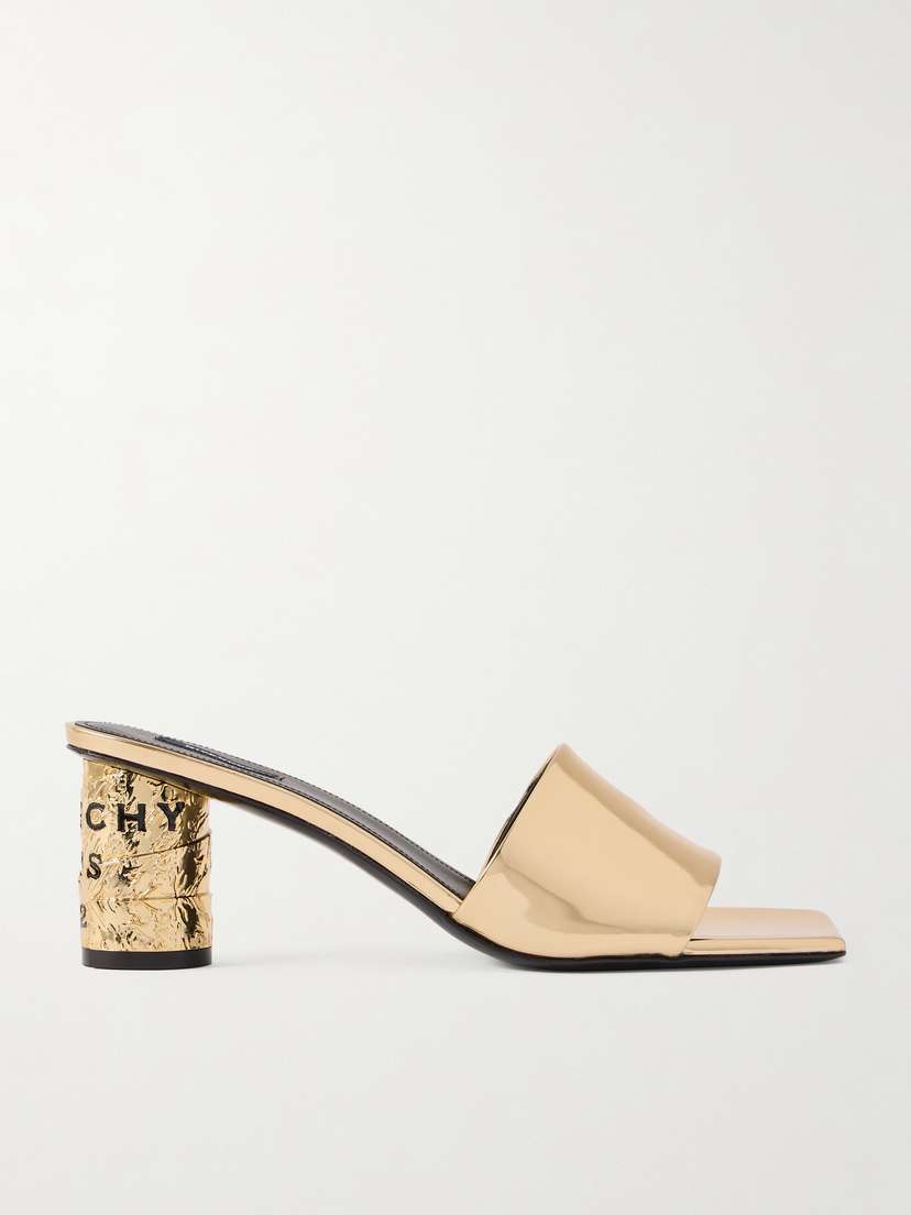 Givenchy Tape Metallic Leather Mules