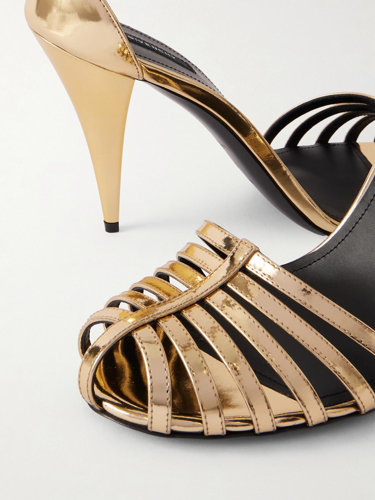 Cage Metallic-Leather Sandals