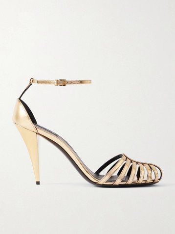 Givenchy Cage metallic-leather sandals