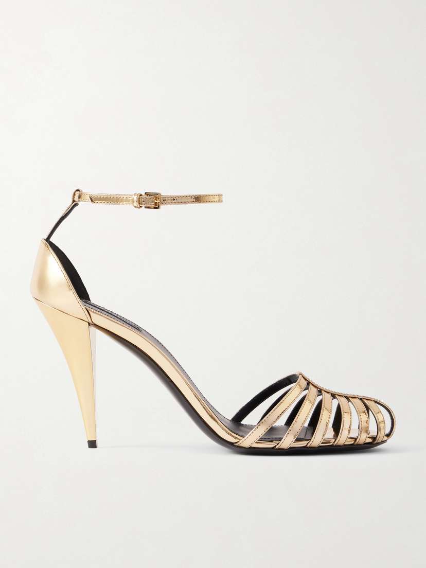 Givenchy Cage Metallic-leather Sandals