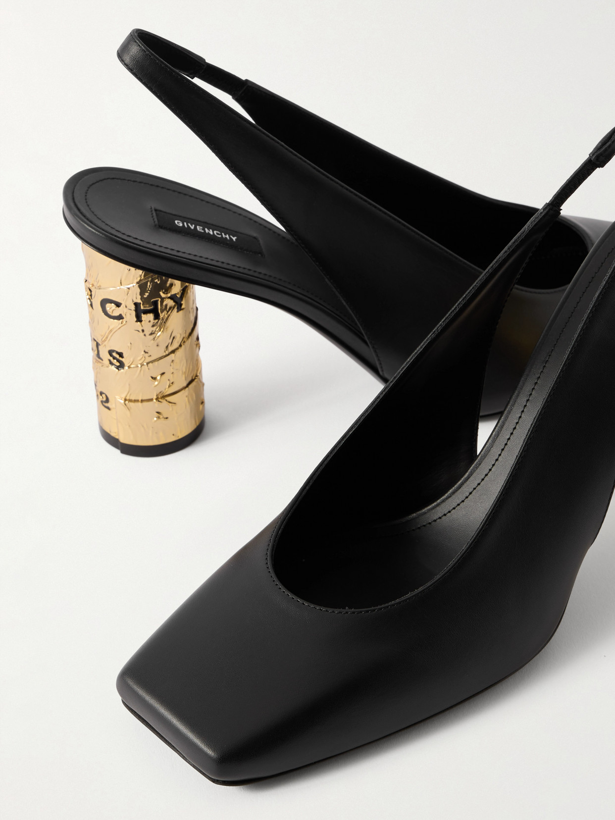 Givenchy Tape 85 Leather Slingback Pumps In Black