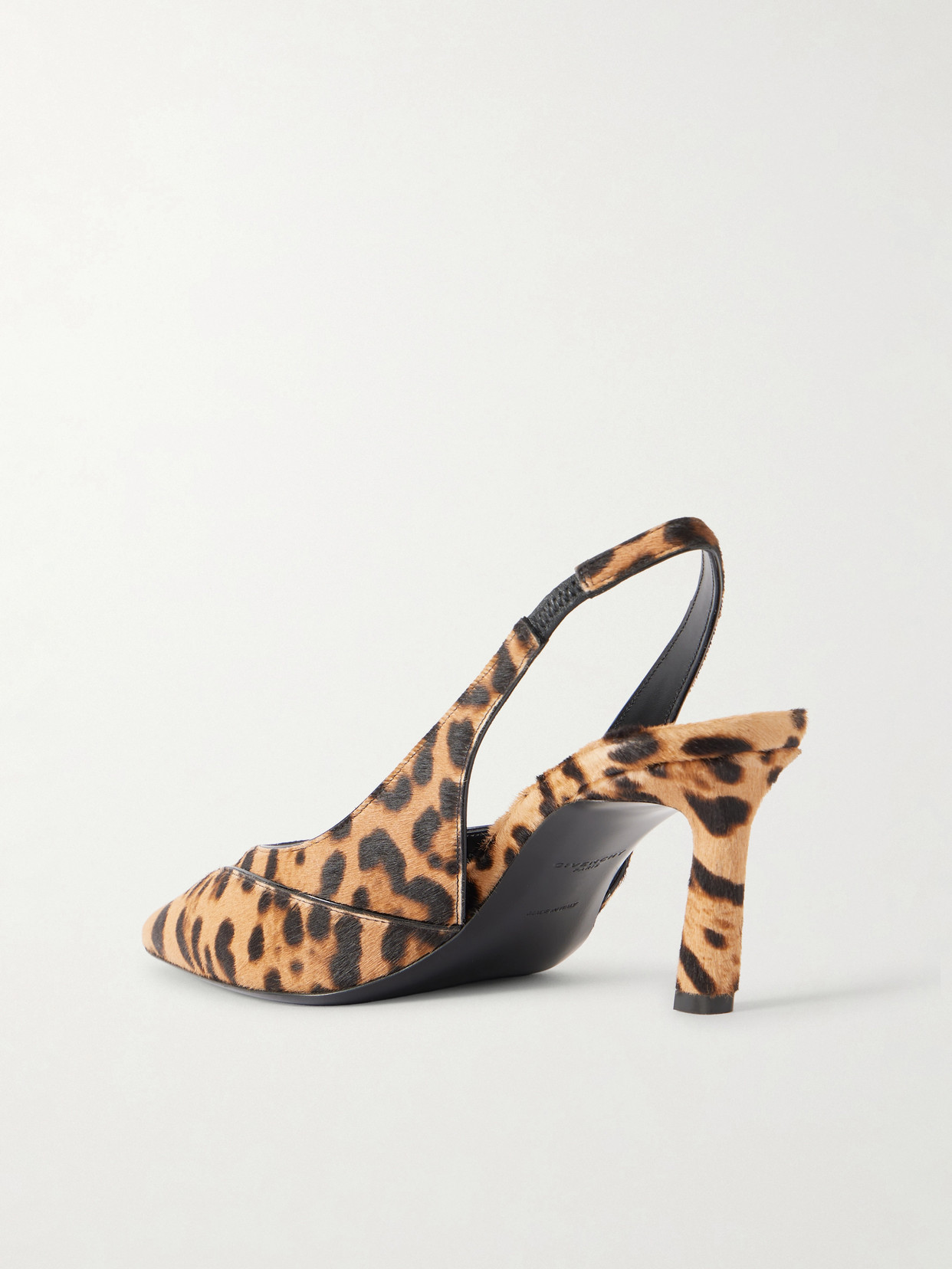 Givenchy Leopard-print Calf Hair Slingback Sandals In Brown