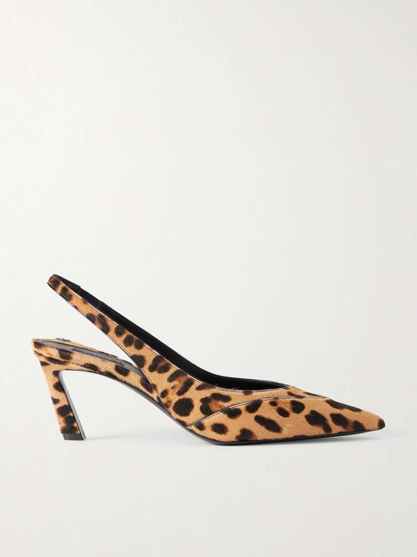 Givenchy Leopard-print Calf-hair Slingback Pumps