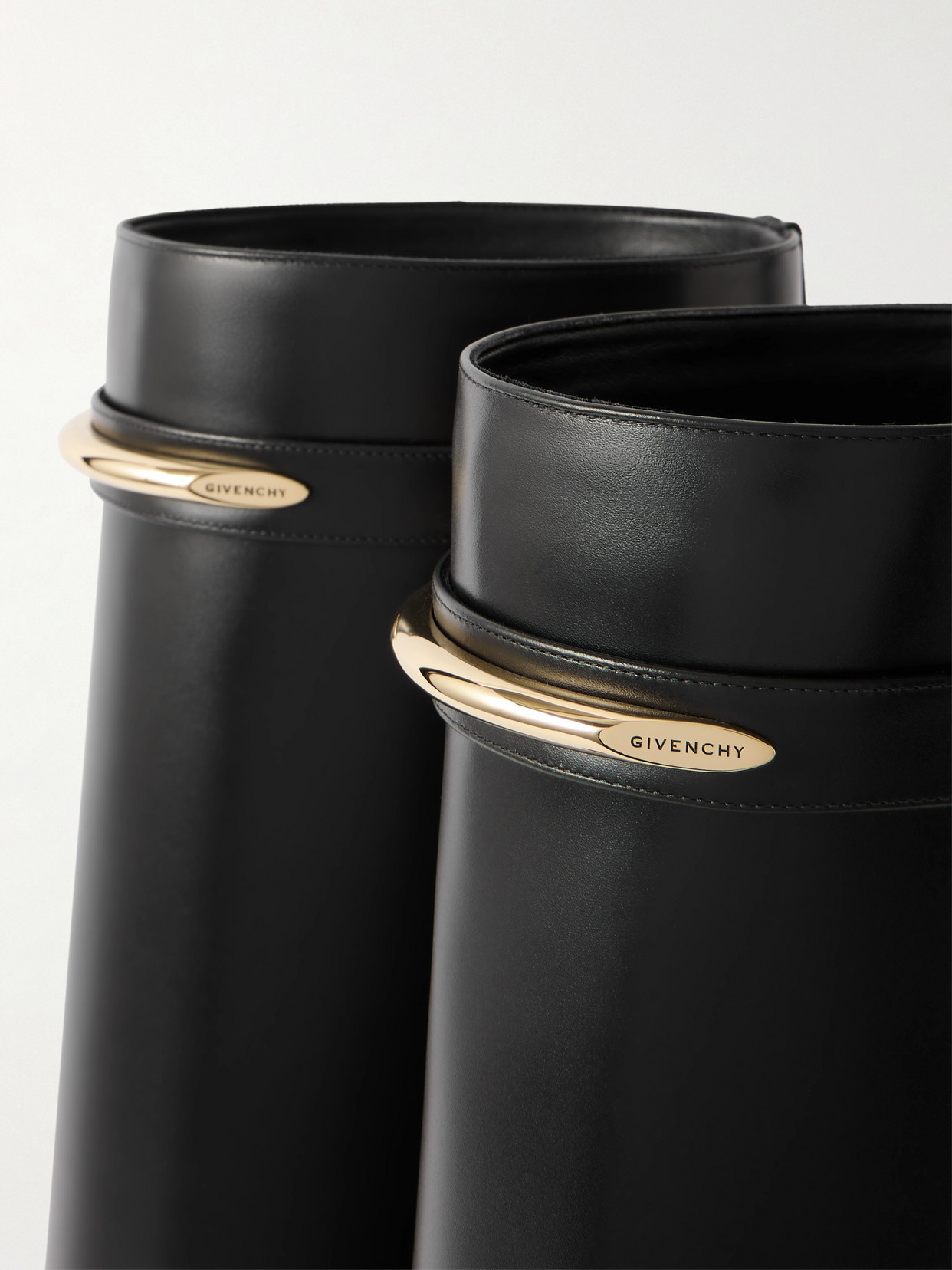 Givenchy Shark 95 Leather Knee-high Boots In Black