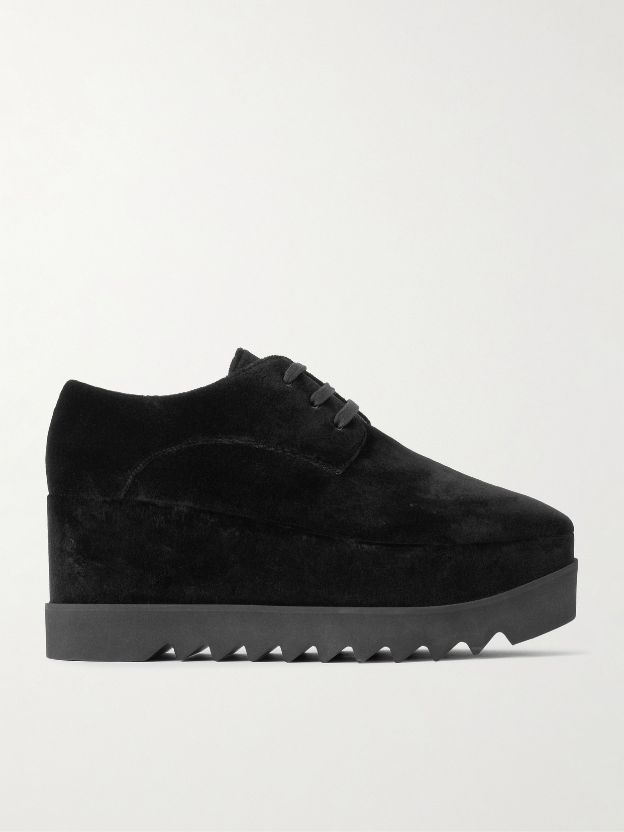 Stella Mccartney Elyse Velvet Platform Brogues In Black