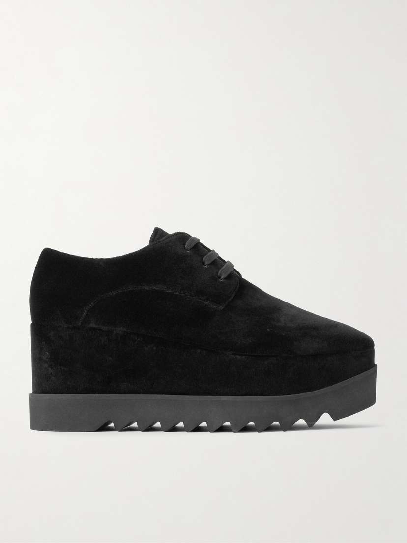 Stella McCartney Elyse Velvet Platform Brogues