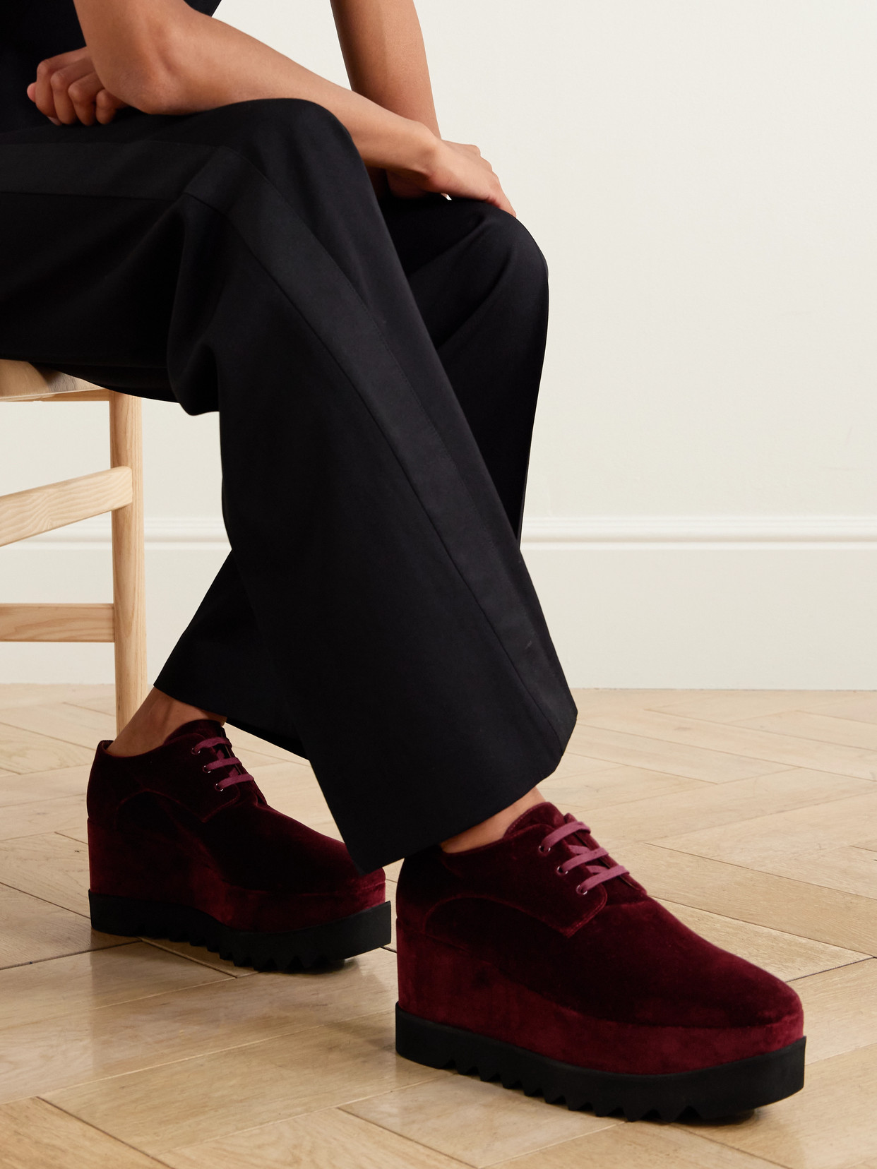 Elyse Velvet Platform Brogues