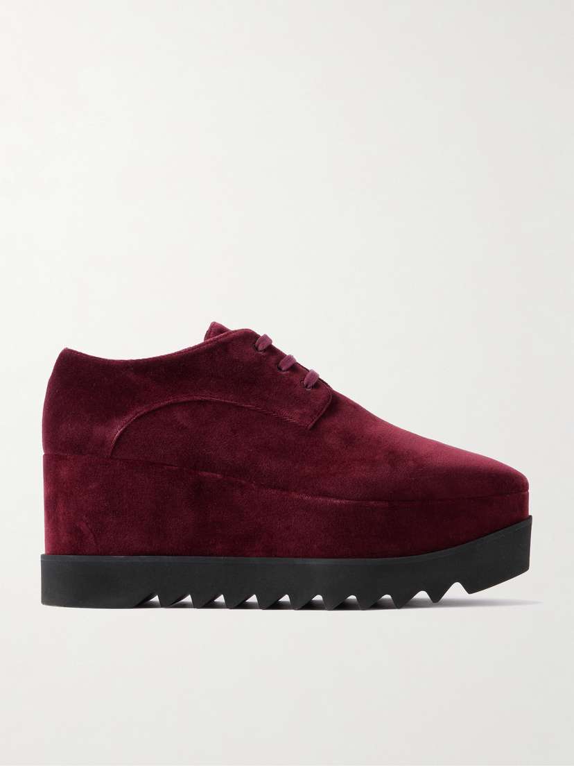 Stella McCartney Elyse Velvet Platform Brogues