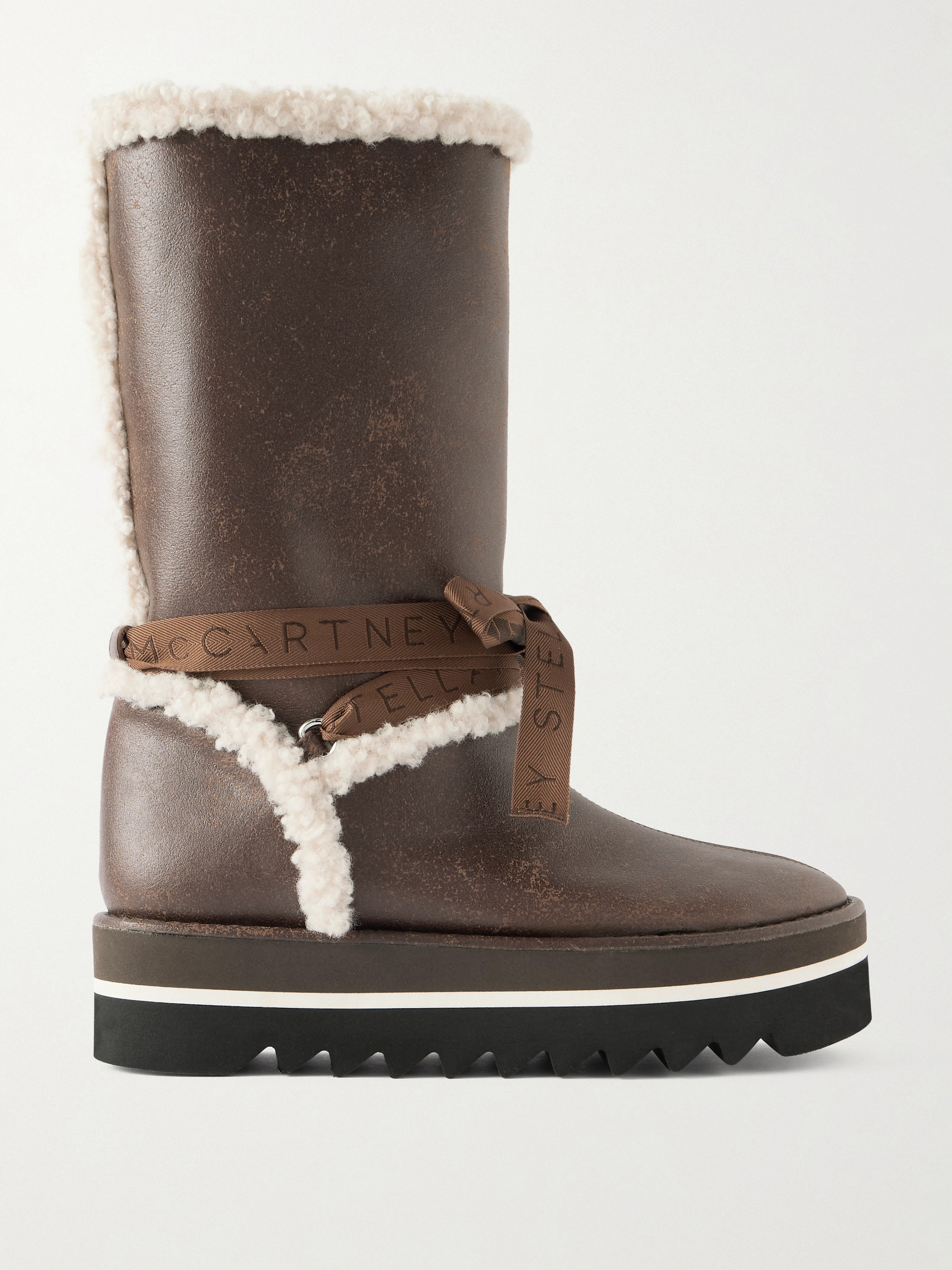 タロスタイムSALE★ STELLA McCARTNEY ブーツ★ STELLA MCCARTNEY Trace glossed combat boots | THE OUTNET