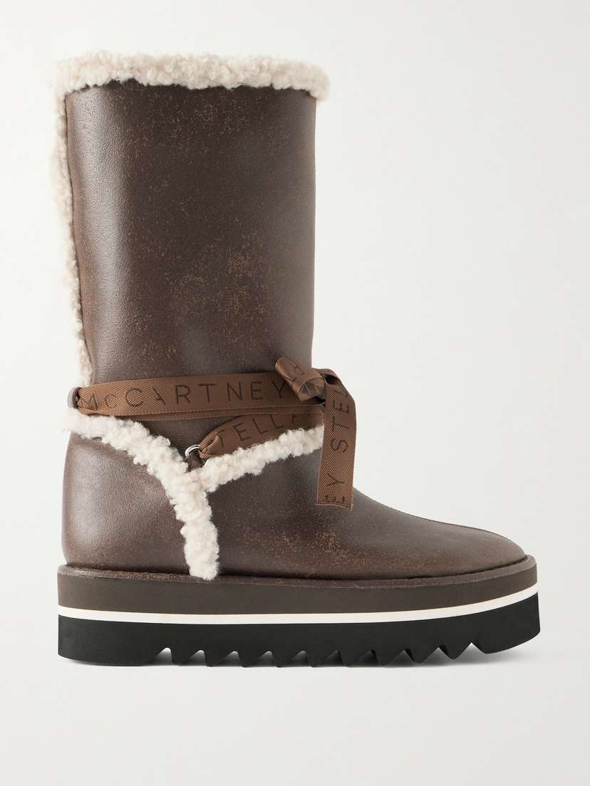 Stella McCartney Sneak-elyse Fleece-trimmed Vegetarian Boots