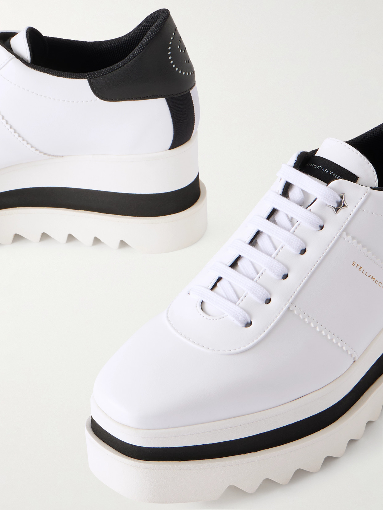 Stella Mccartney Modern Platform Sneakers With Round Toe Design In White