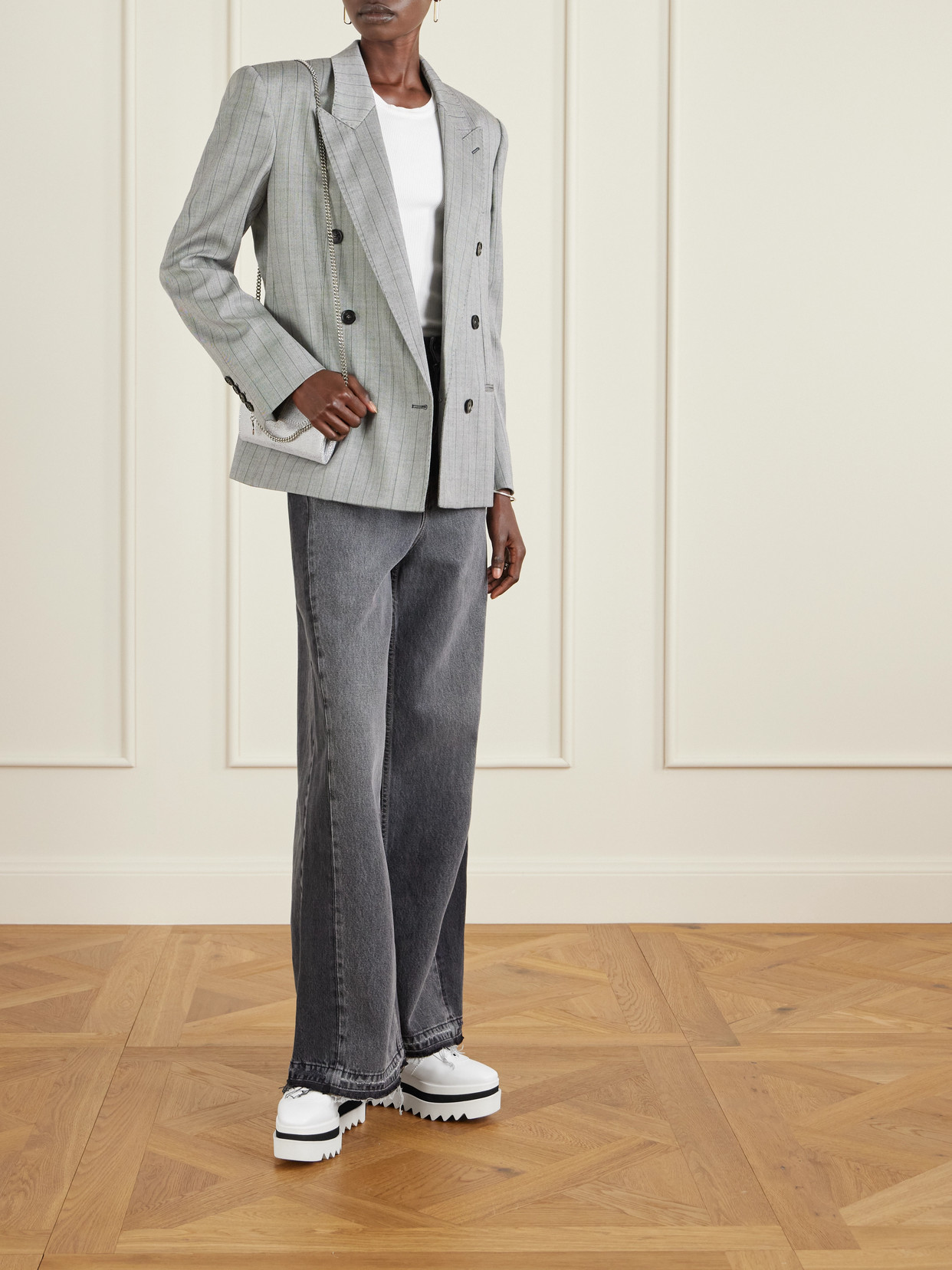 Stella Mccartney Modern Platform Sneakers With Round Toe Design In White