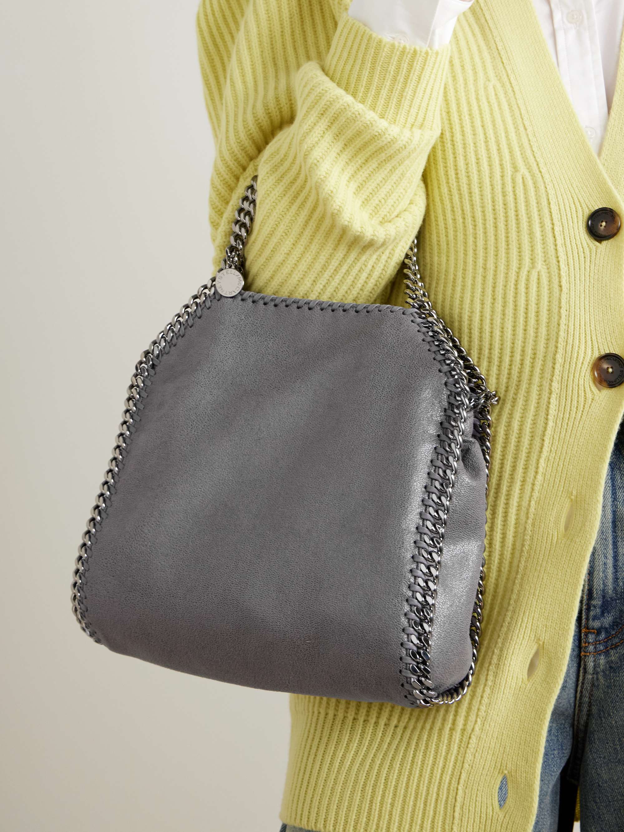 STELLA MCCARTNEY The Falabella mini faux brushed-leather shoulder bag