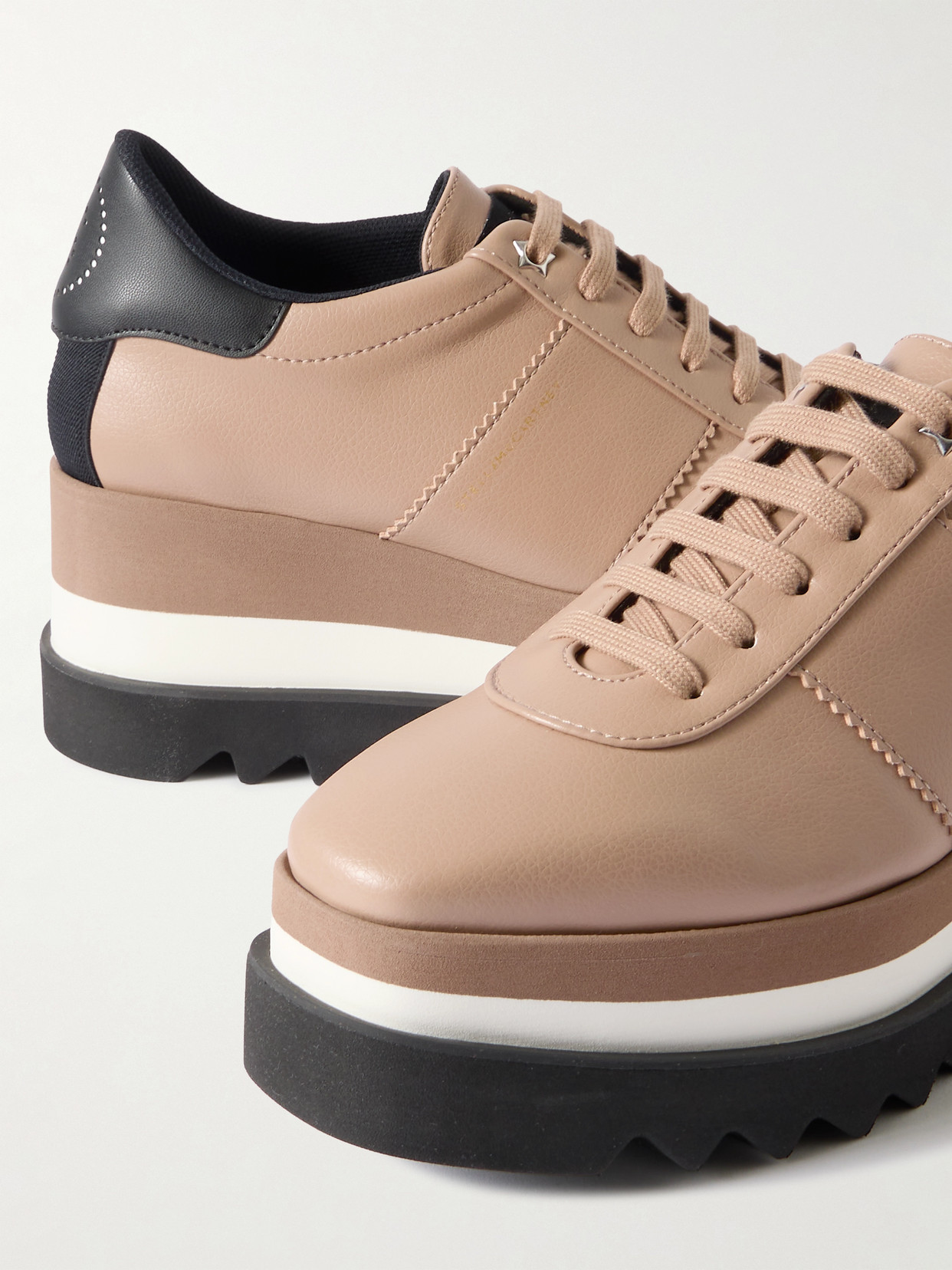 Stella Mccartney Sneak-elyse Scalloped Vegan Platform Brogues In Brown