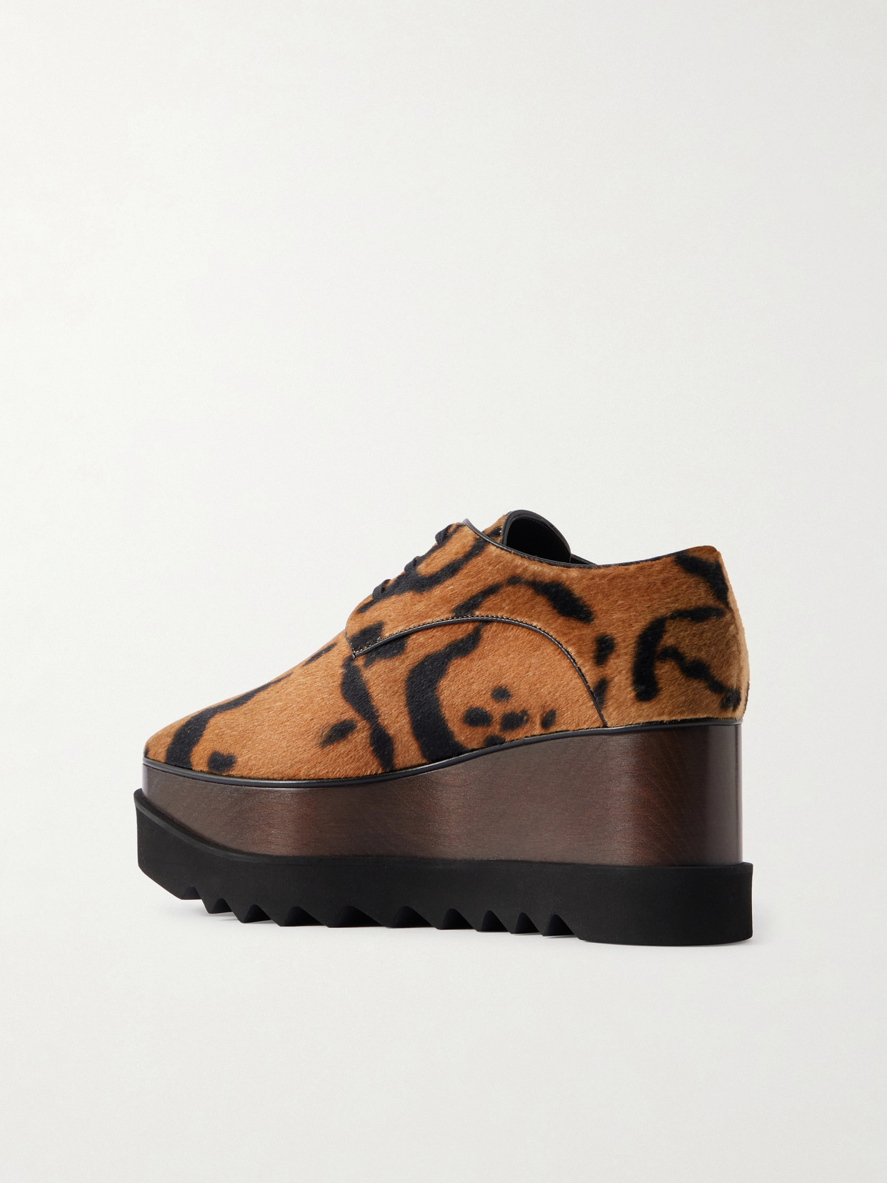 Elyse Animal-Print Velvet Platform Brogues