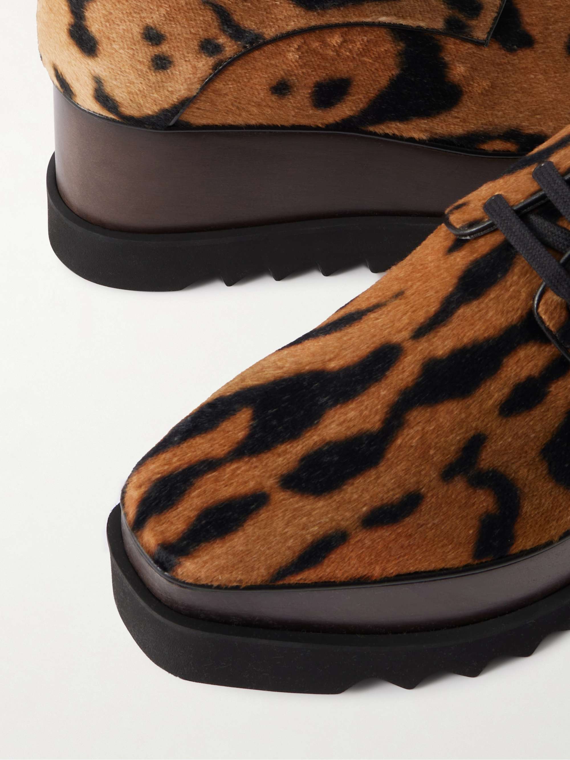 STELLA MCCARTNEY Elyse animal-print velvet platform brogues | NET