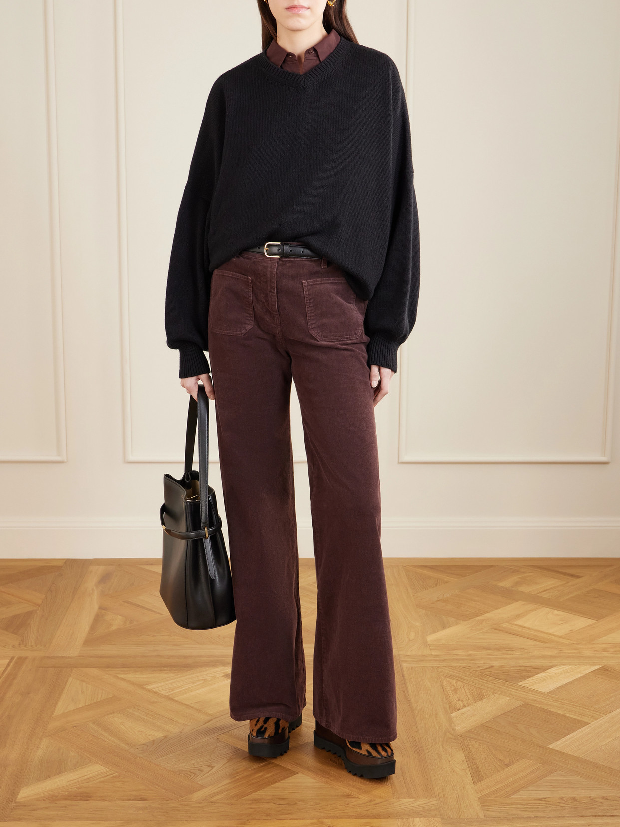 Elyse Animal-Print Velvet Platform Brogues