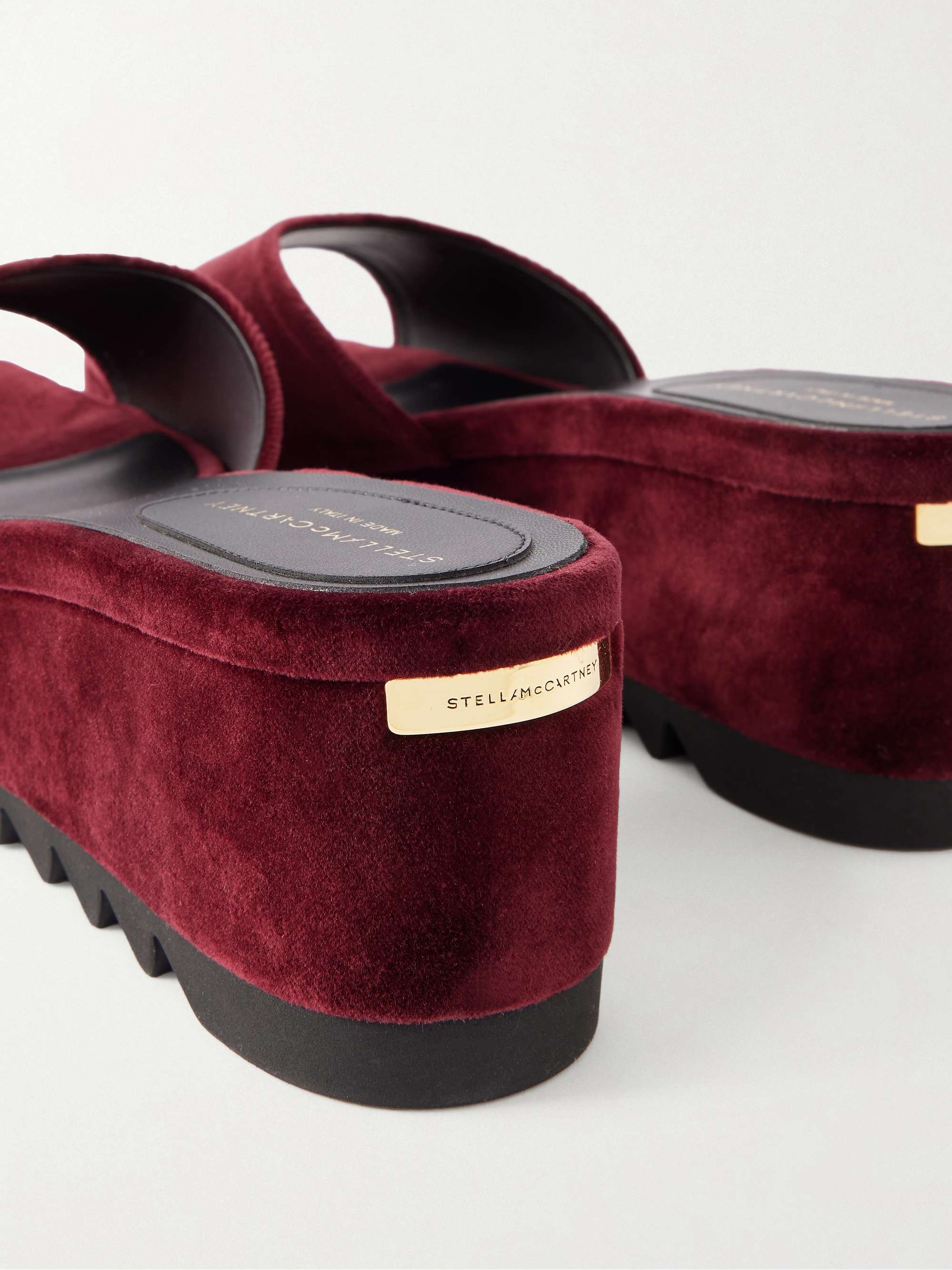 STELLA MCCARTNEY Sneakelyse velvet wedge sandals | NET-A-PORTER