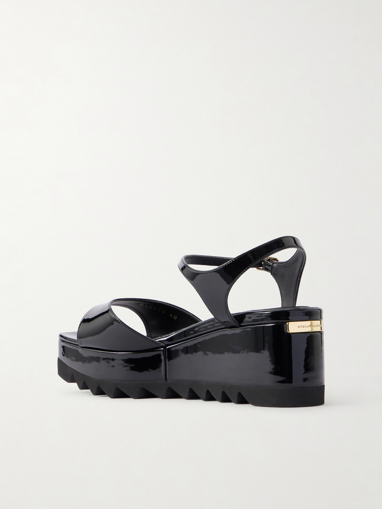 Stella Mccartney Platform Sandals Nylon Ankle Strap Silk Upper In Black