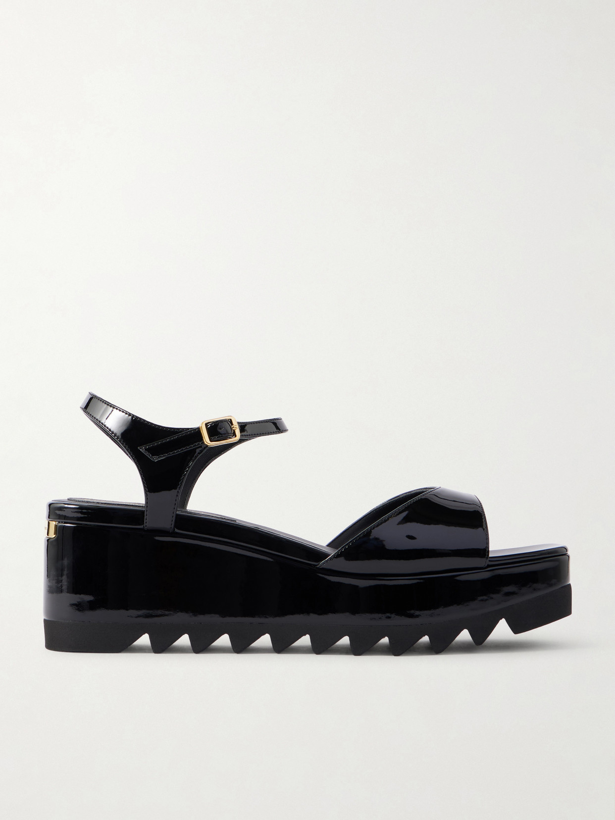 Stella Mccartney Elyse Patent Platform Sandals In Black