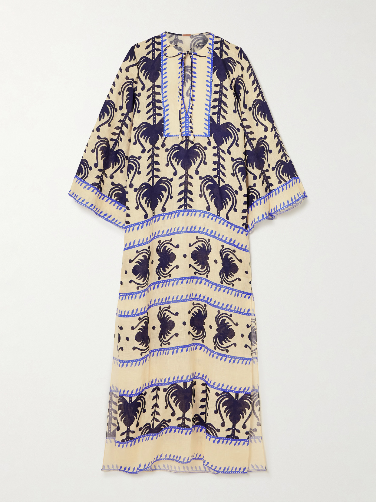 Johanna Ortiz - Wild Savannah Embellished Printed Linen Tunic - Cream