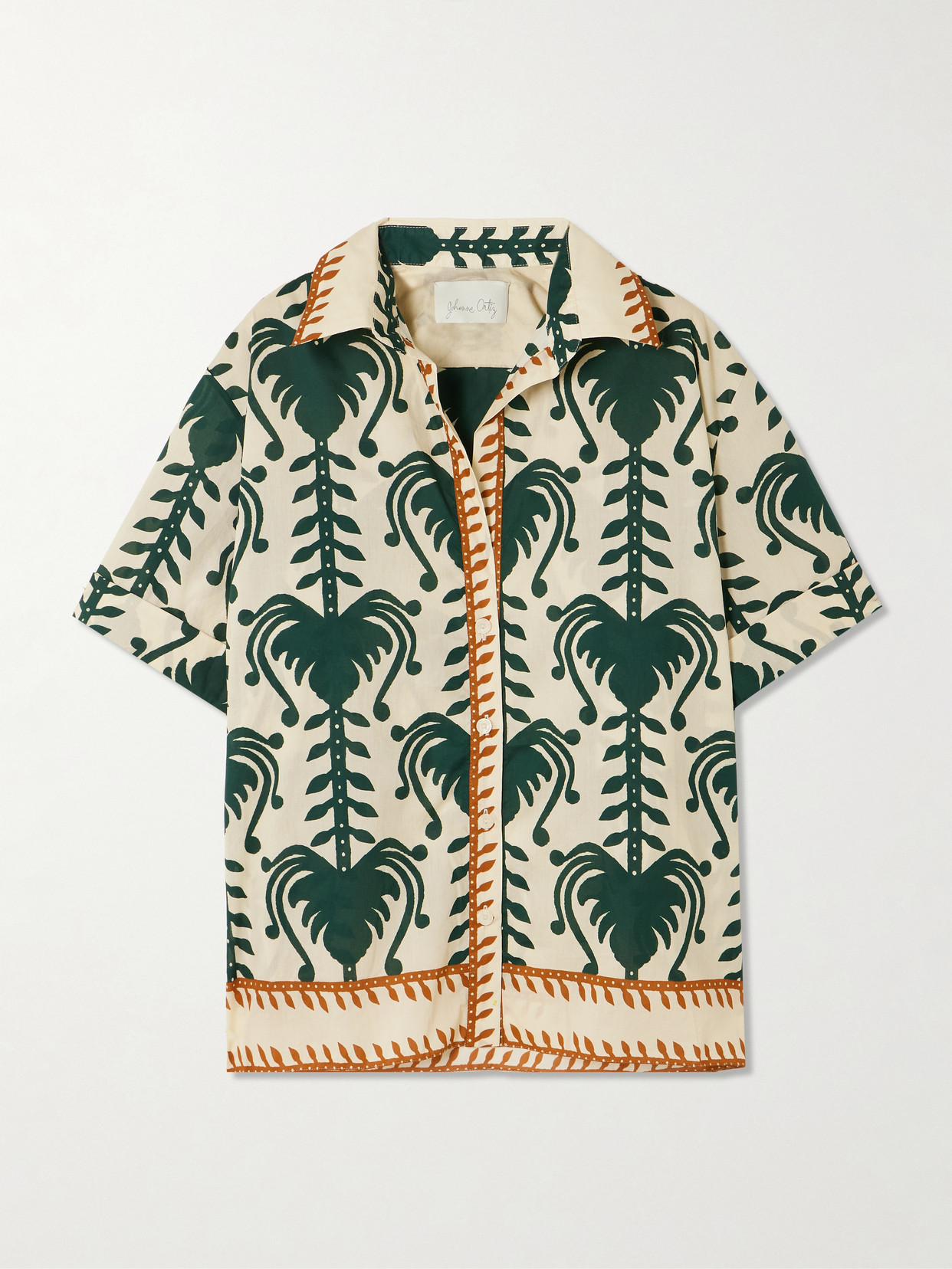 Johanna Ortiz Salty Promises Printed Cotton Shirt In Green