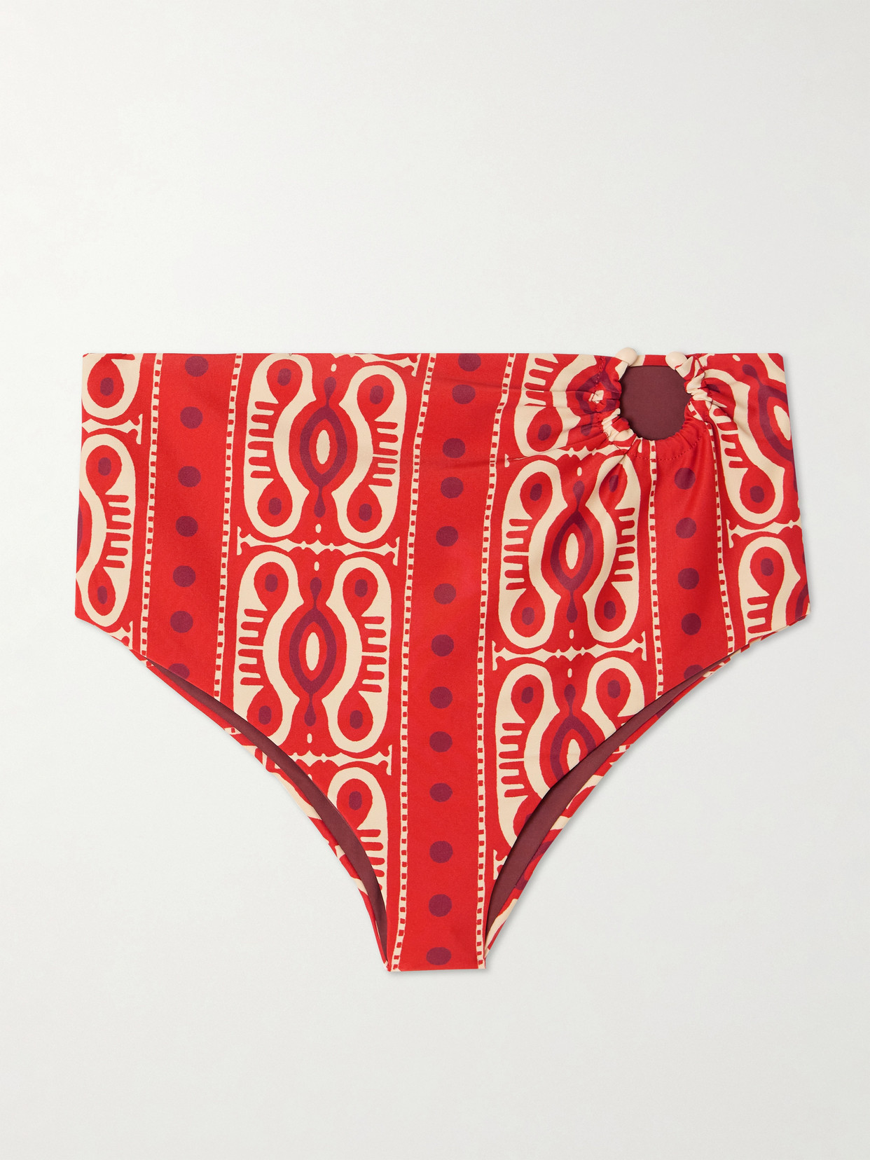 Johanna Ortiz Taita Embellished Bikini Briefs In Red