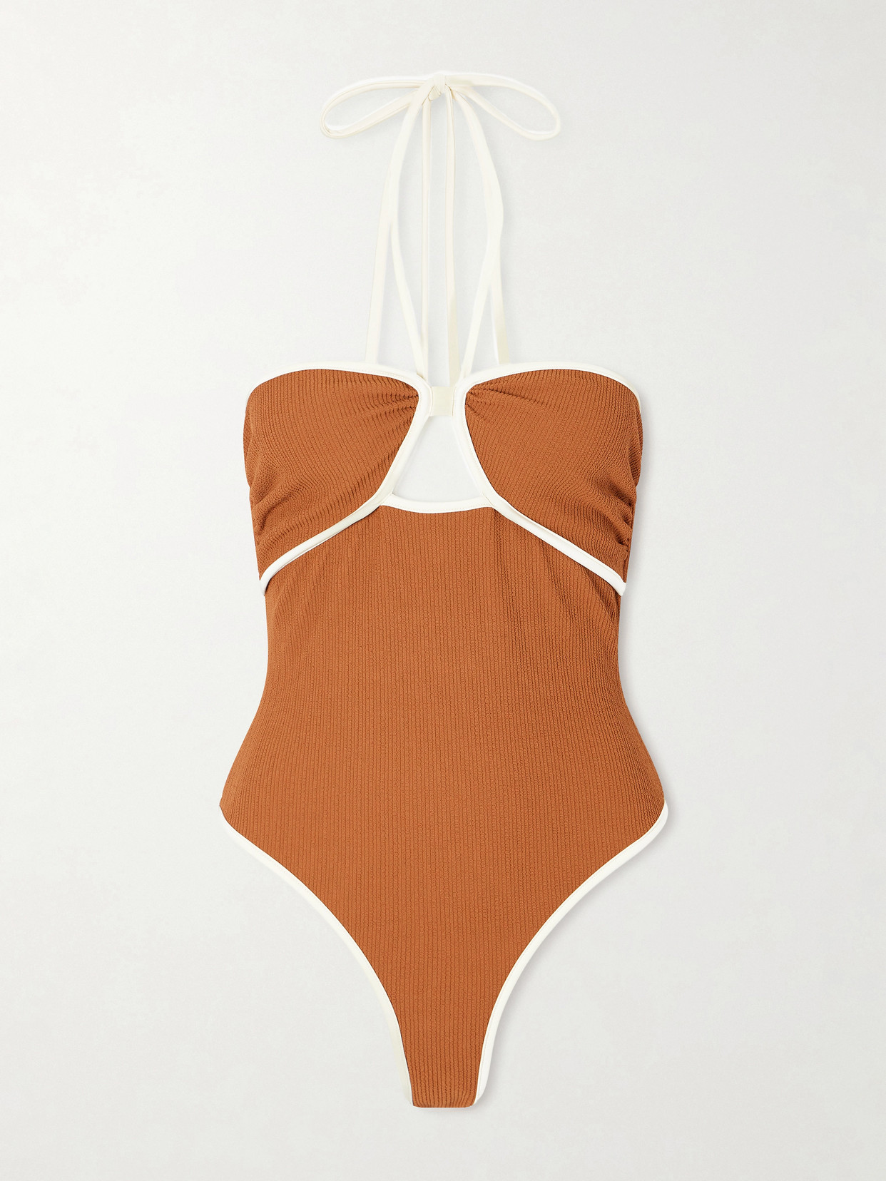 Johanna Ortiz Sea Salt Cutout Swimsuit In Brown