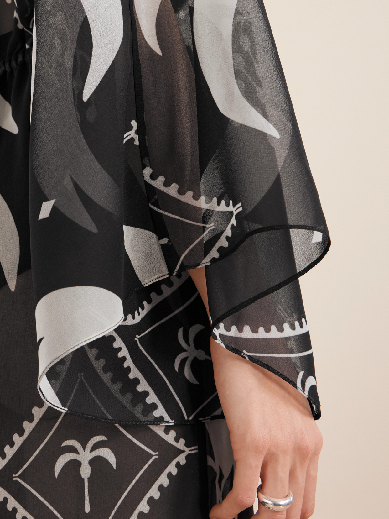 Johanna Ortiz Spiritual Healers Cape-sleeve Maxi Dress In Multi