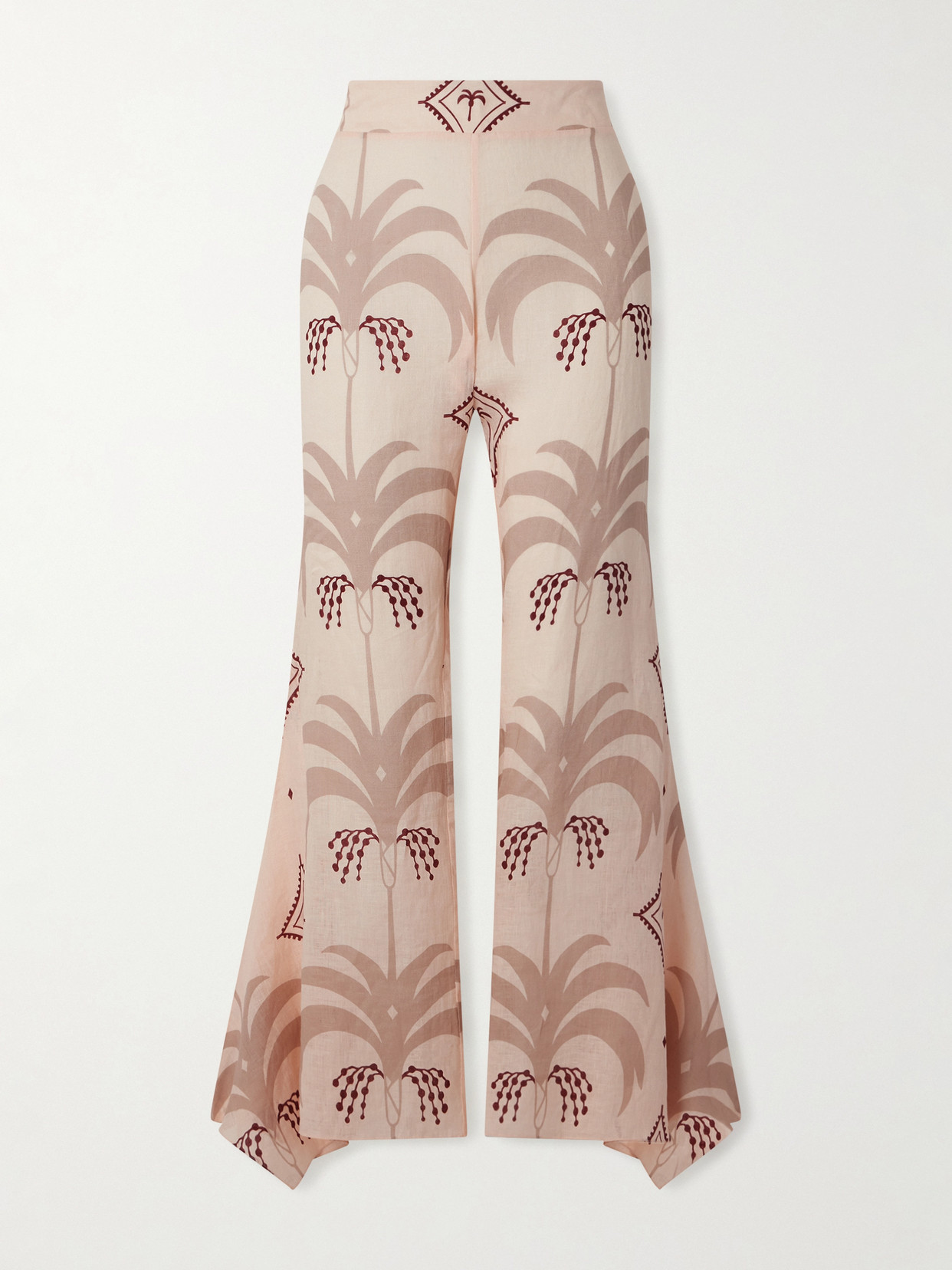Johanna Ortiz Femininity Dramatic Printed Linen Pants In Neutral