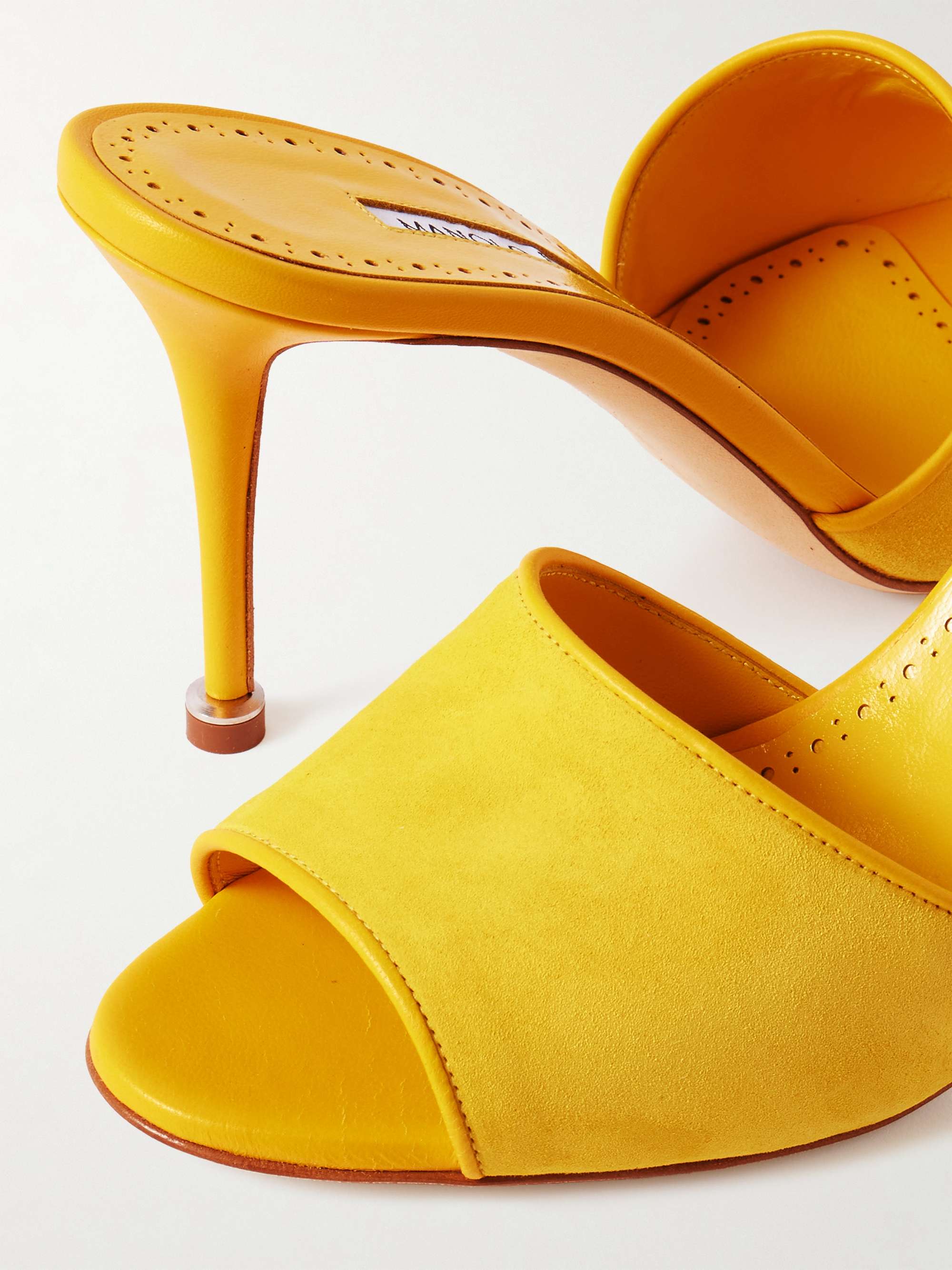 MANOLO BLAHNIK Larache 90 suede mules | NET-A-PORTER