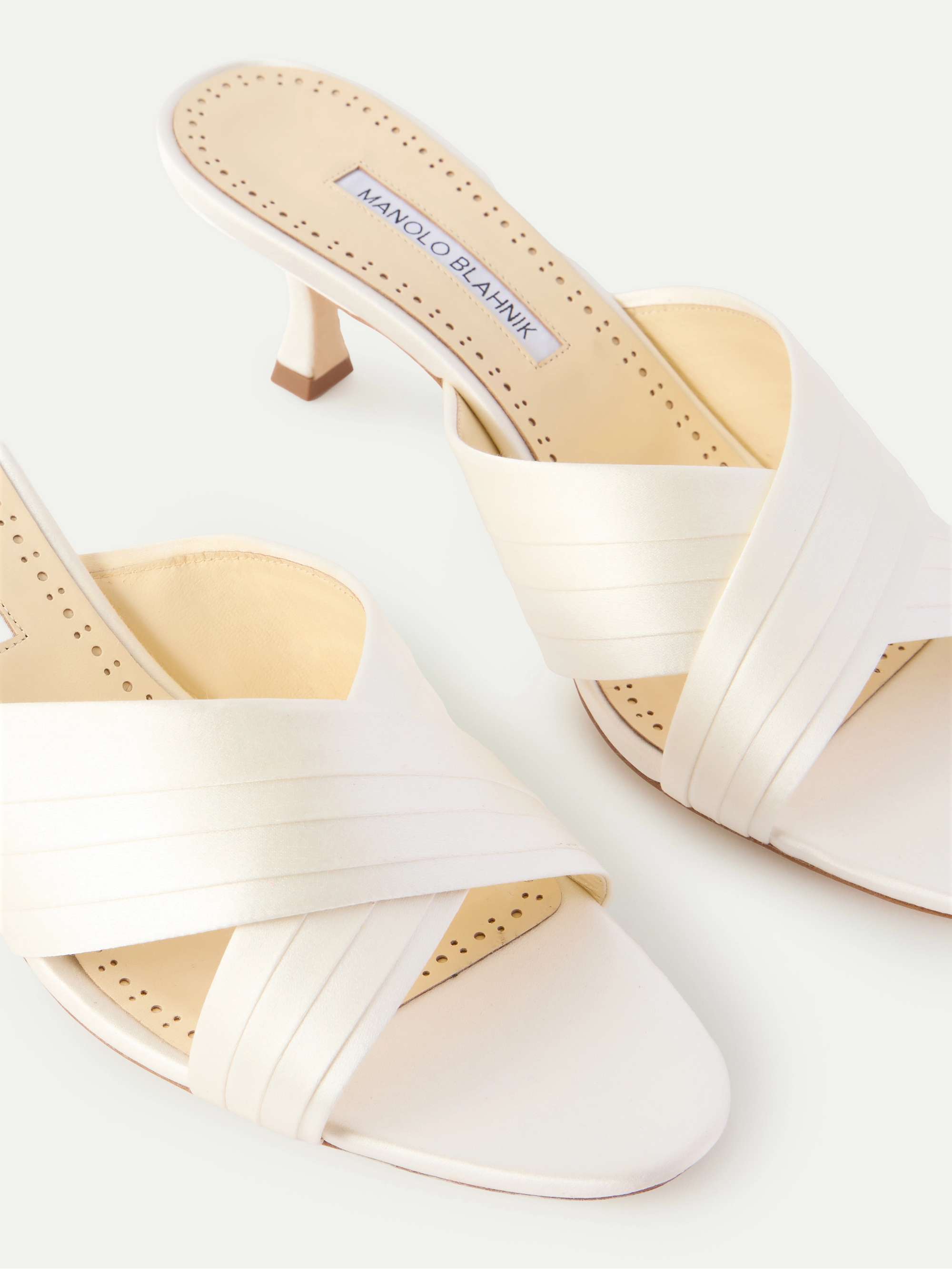 MANOLO BLAHNIK Viera 50 satin mules | NET-A-PORTER