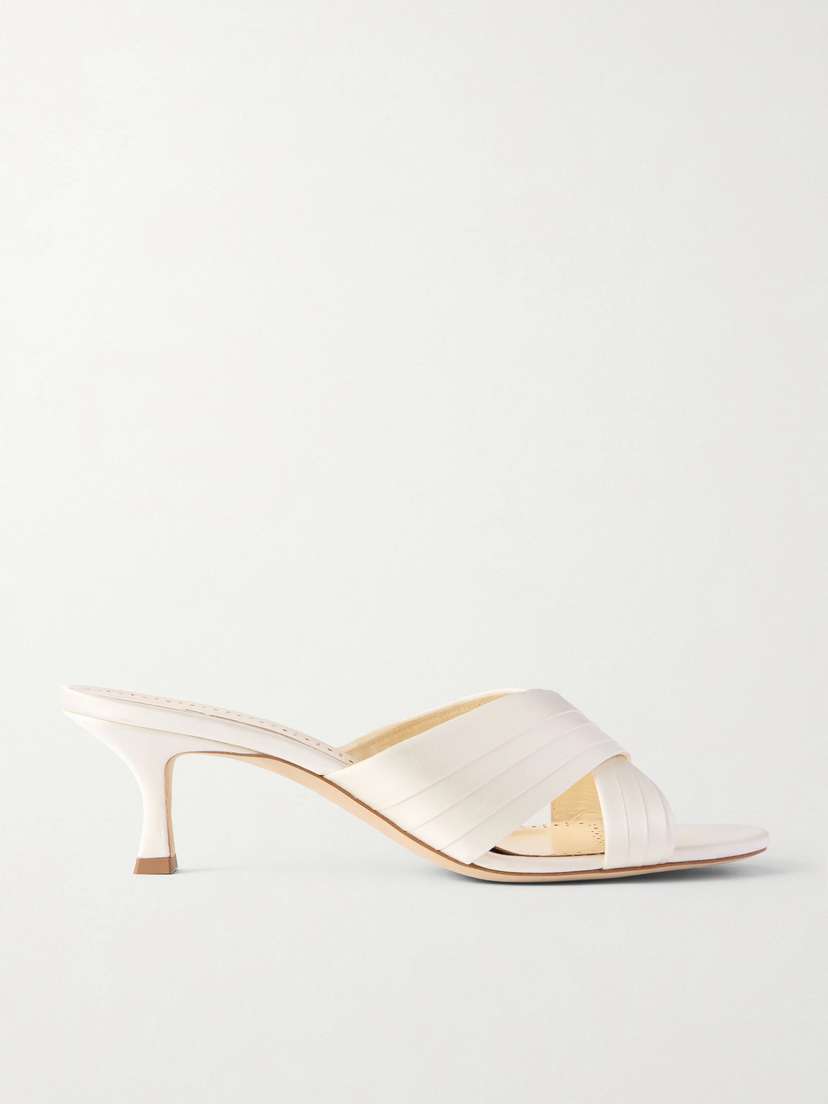 Manolo Blahnik Viera 50 Satin Mules