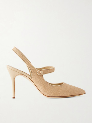 MANOLO BLAHNIK Campari 90 suede slingback pumps
